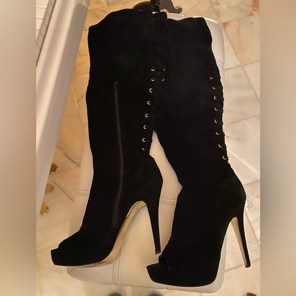 Suede thigh high boots size 11 - Picture 1 of 8